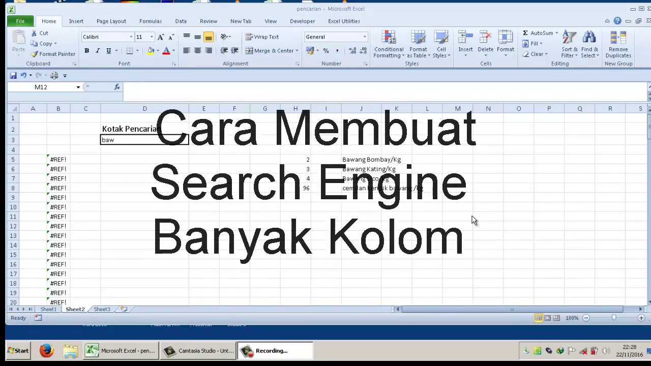 Membuat Search Engine Di Excel